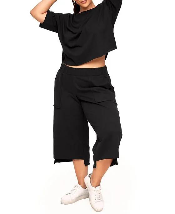 Avery Women's Plus-Size T-Shirt & Sweatpant Loungewear Set