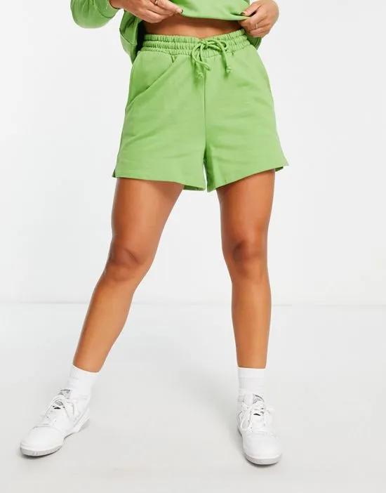 Aware sweat shorts in olive - part of a set