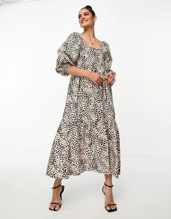 Ayla oversized dress in leopard print