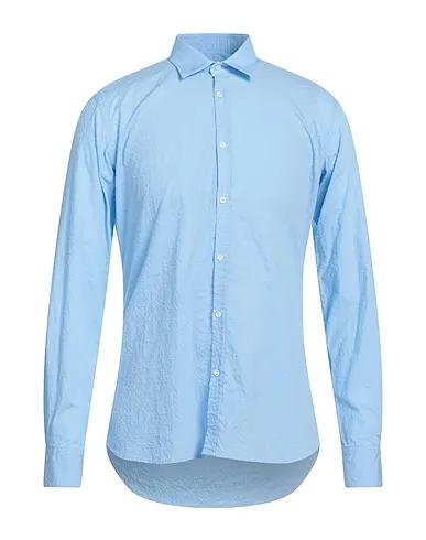 Azure Bouclé Solid color shirt