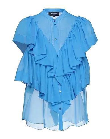 Azure Chiffon Silk shirts & blouses
