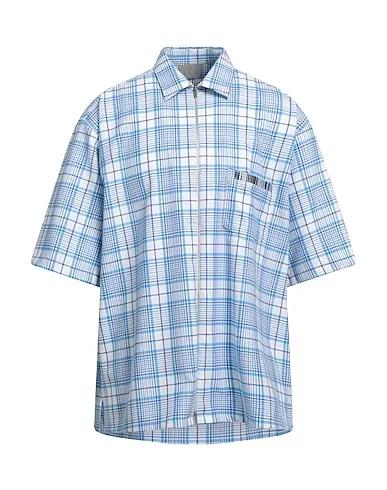 Azure Cotton twill Checked shirt