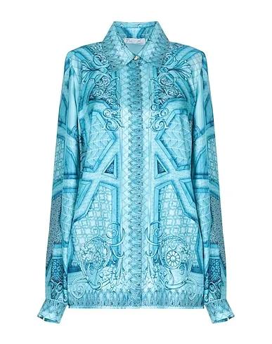 Azure Cotton twill Patterned shirts & blouses