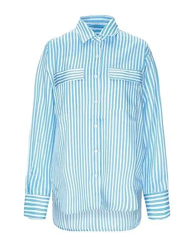 Azure Cotton twill Striped shirt