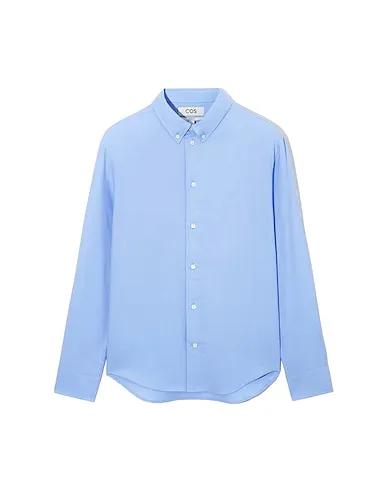 Azure Flannel Solid color shirt