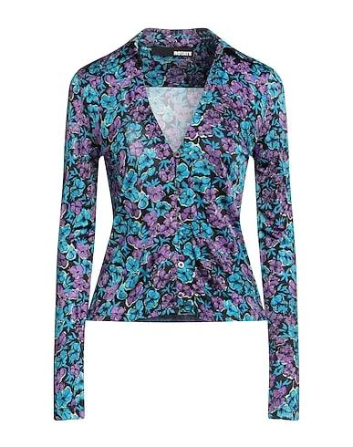 Azure Jersey Floral shirts & blouses