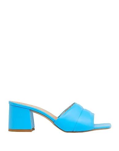 Azure Leather Sandals LEATHER SQUARE TOE MULES
