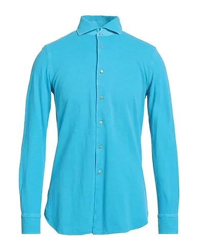 Azure Piqué Solid color shirt