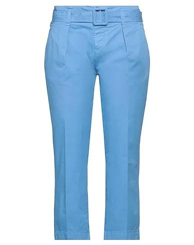Azure Plain weave Cropped pants & culottes