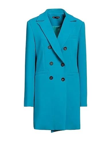 Azure Plain weave Double breasted pea coat