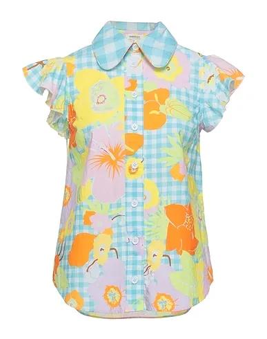 Azure Plain weave Floral shirts & blouses