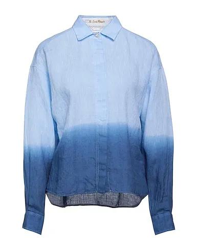 Azure Plain weave Linen shirt