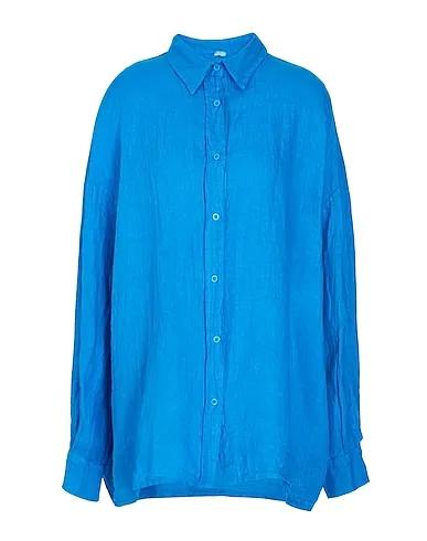 Azure Plain weave Linen shirt LINEN ESSENTIAL SHIRT
