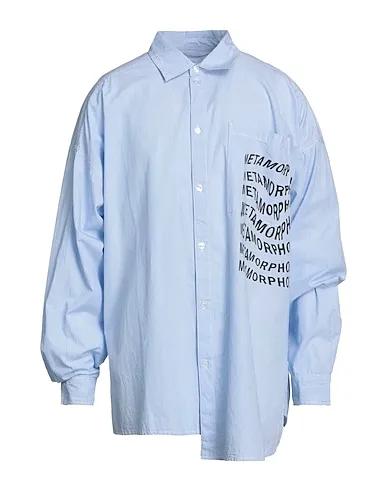 Azure Plain weave Patterned shirt