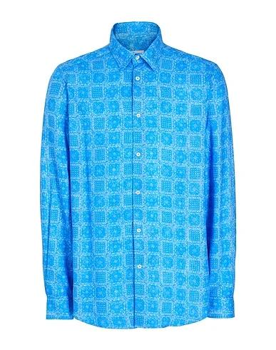 Azure Plain weave Patterned shirt REGULAR FIT SHIRT