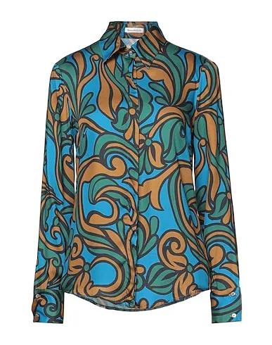 Azure Plain weave Patterned shirts & blouses