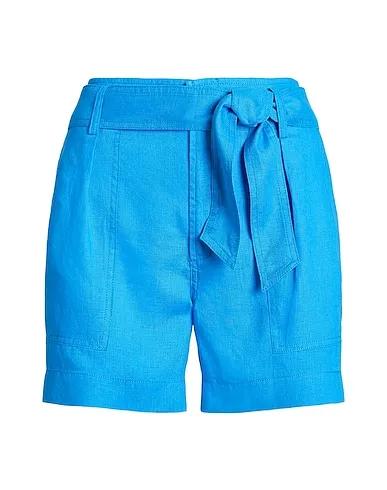 Azure Plain weave Shorts & Bermuda BELTED LINEN SHORT
