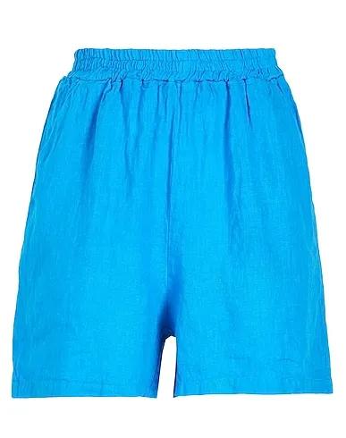 Azure Plain weave Shorts & Bermuda LINEN PULL-ON SHORTS
