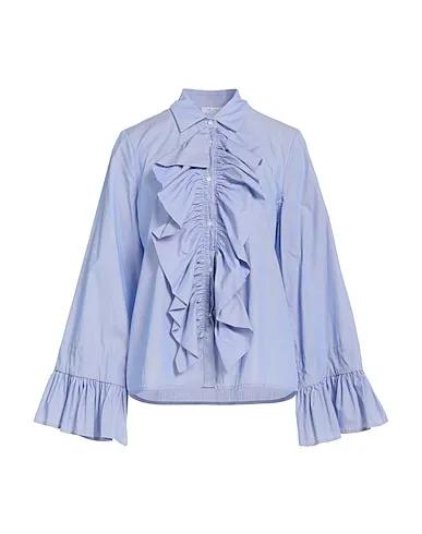 Azure Poplin Patterned shirts & blouses