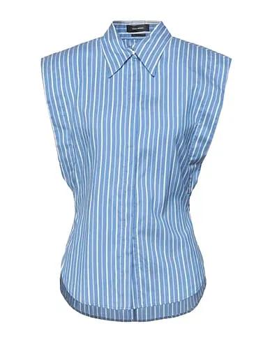 Azure Poplin Silk shirts & blouses