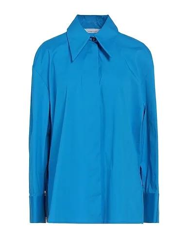 Azure Poplin Solid color shirts & blouses