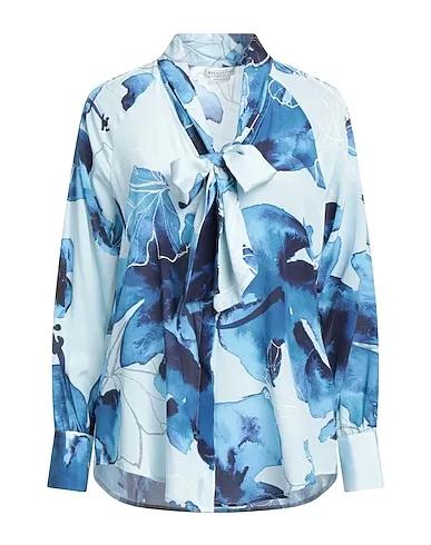 Azure Satin Floral shirts & blouses