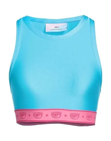 Azure Synthetic fabric Crop top