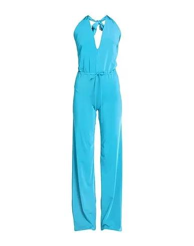 Azure Synthetic fabric Jumpsuit/one piece