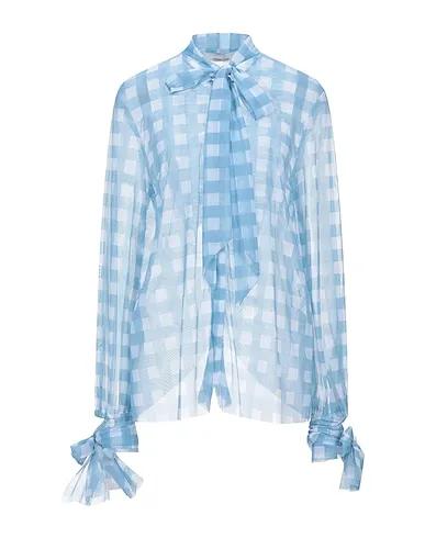 Azure Tulle Checked shirt