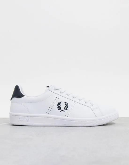 B4321 leather sneakers in white