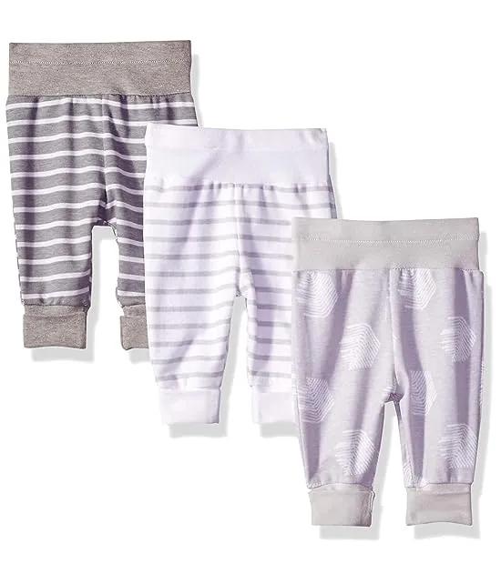 Baby Flexy 3 Pack Adjustable Fit Knit Jogger Pants