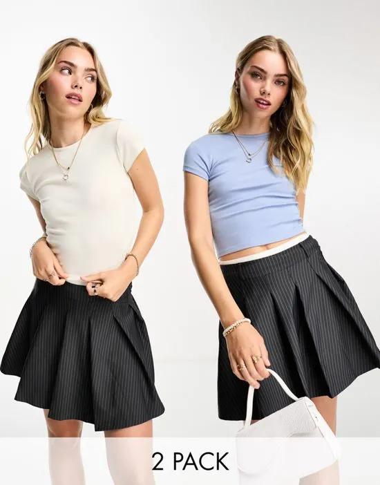 baby tee 2 pack in steel blue and stone