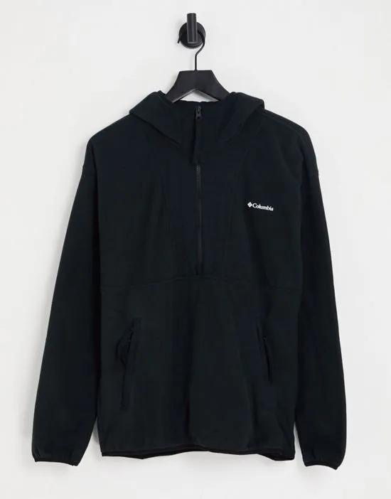 Back Bowl half zip hoodie in black
