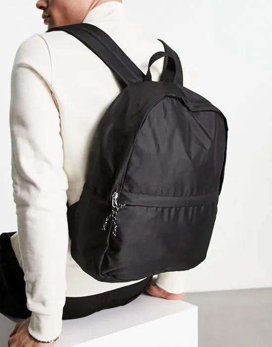backpack in black nylon with contrast puller - BLACK