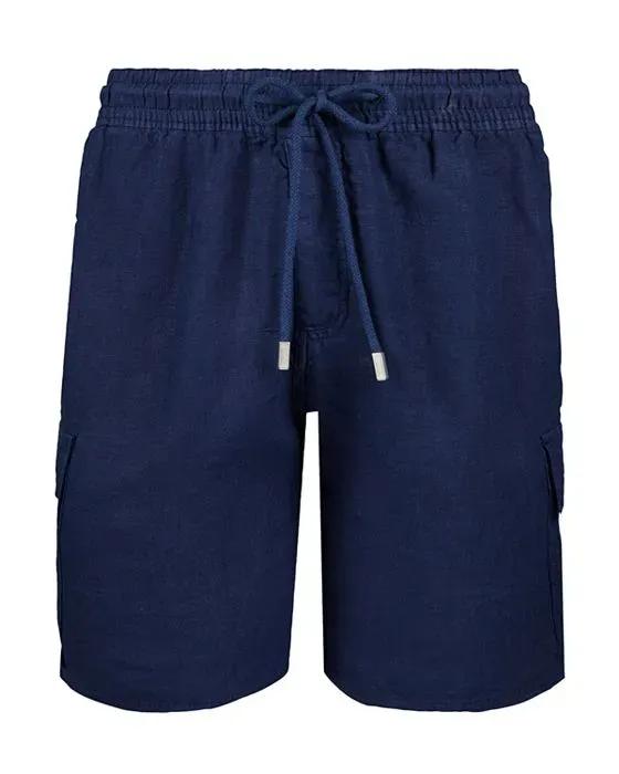 Bai Bermuda Solid Linen Shorts 