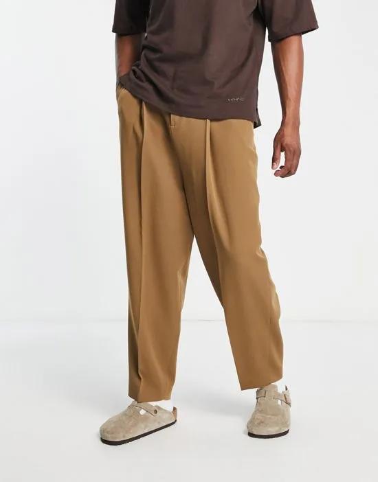balloon dressy pants in mid brown