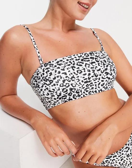 bandeau bikini top in leopard print - part of a set