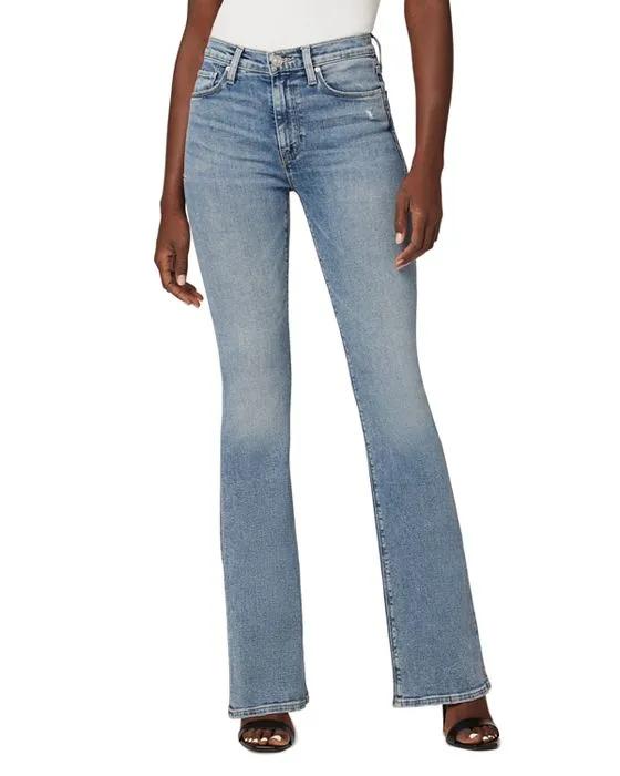 Barbara High Rise Flare Leg Jeans in Pure Shore