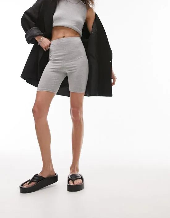 basic legging short in gray heather