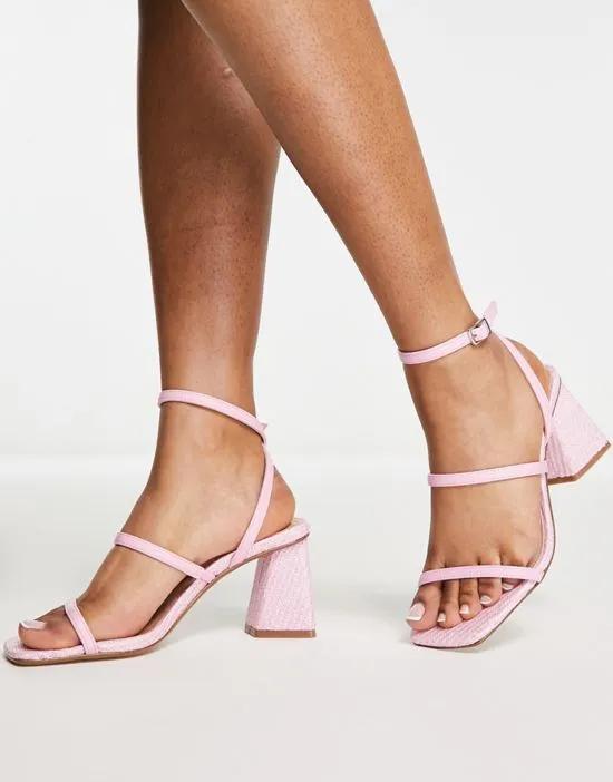 Bayley mid heeled sandal in pink