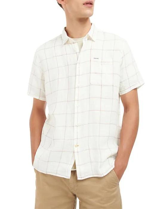 Bayston Summer Linen Check Regular Fit Button Down Shirt