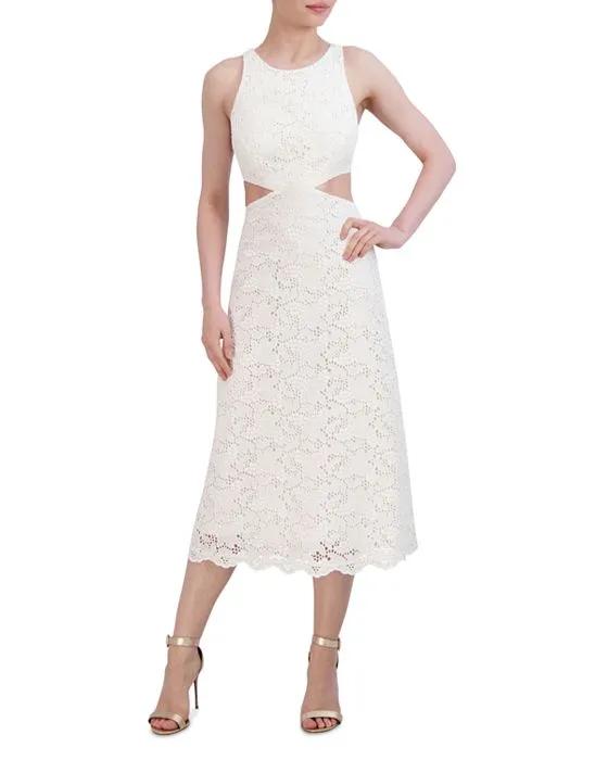 BCBGMAXAZARIA Cotton Lace Cutout Dress