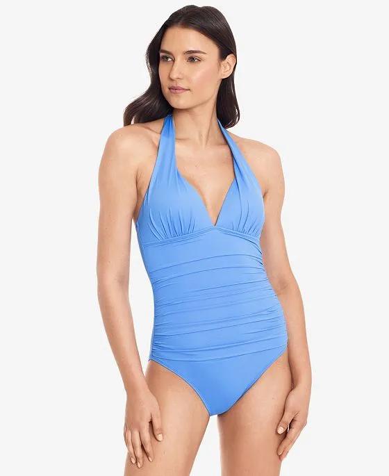 Beach Club Halter Tummy-Control One-Piece Swimsuit