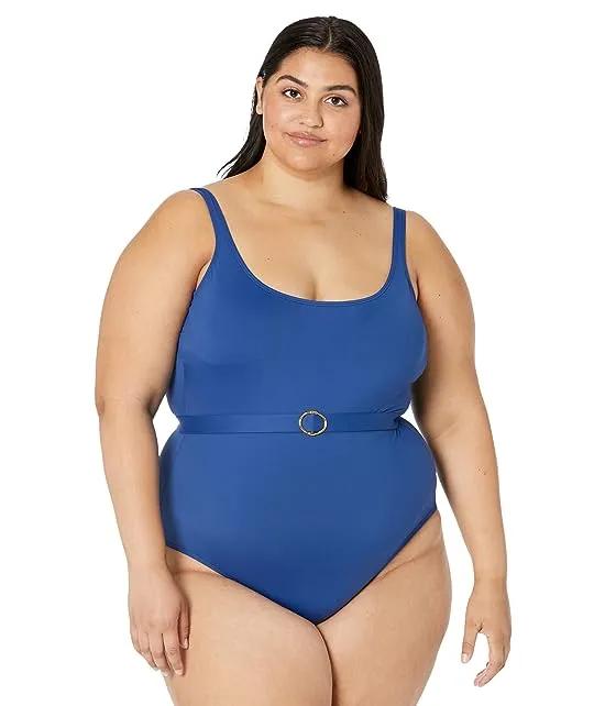 Beach Club Solid Belted Lingerie One-Piece