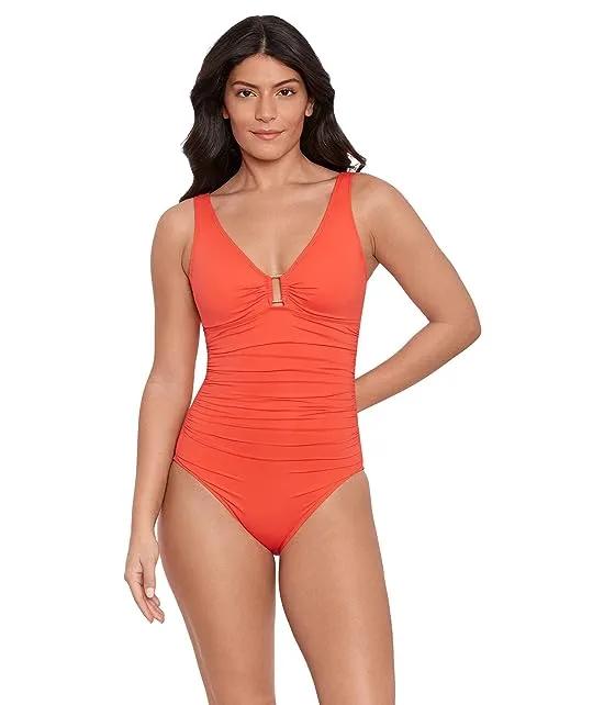 Beach Club Solids Ring Front Underwire One-Piece
