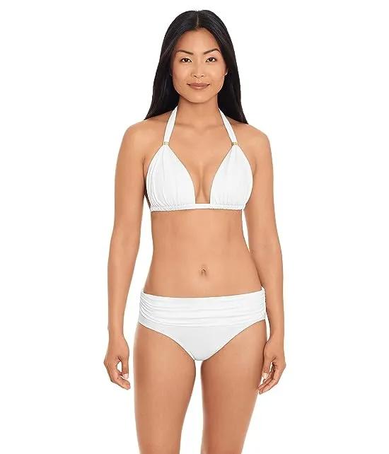 Beach Club Solids Wider Shirred Banded Hipster