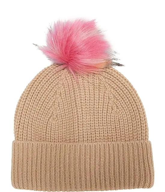 Beanie with Colored Pom