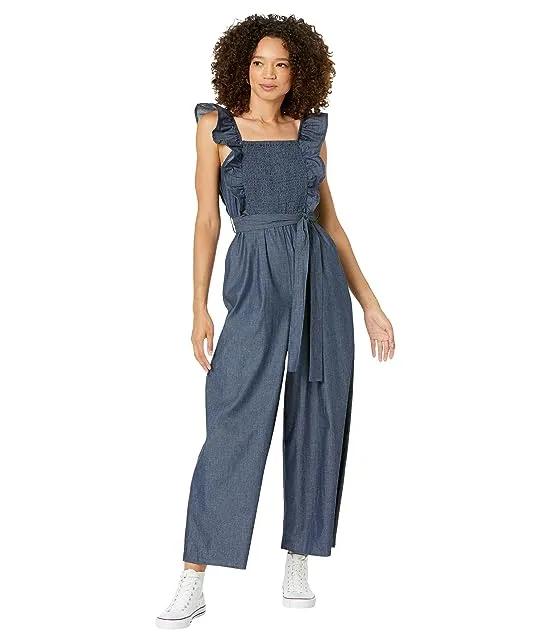 Beatrix Jumpsuit with Smocked Top and Ruffle Straps