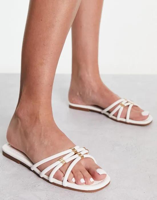 Bebo Eevi hardware detail strap flat sandals in white