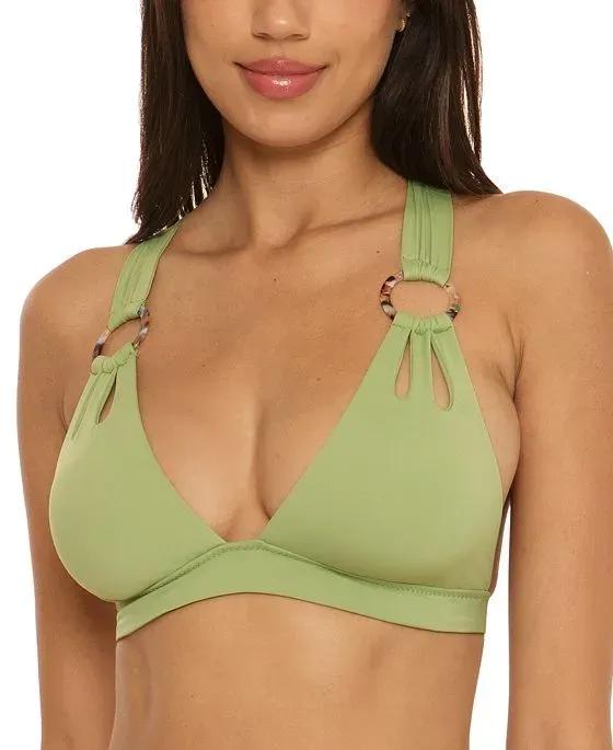 Becca Women's Color Code V-Neck Ring-Strap Bikini Top